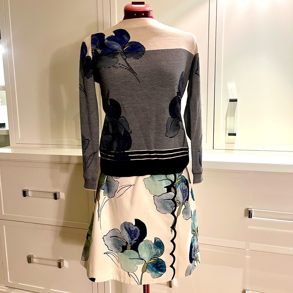 Tory Burch Elegant Knit Sweater and matching A-Line Skirt